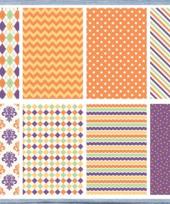 Orange Purple Pattern Full Box Planner Stickers, Big Happy Planner, Erin Condren, Classic Happy Planner