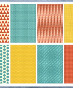 Orange Yellow Pattern Full Box Planner Stickers, Big Happy Planner, Erin Condren, Classic Happy Planner