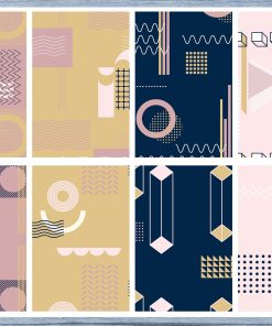 Pink Geometric Full Box Planner Stickers, Big Happy Planner, Erin Condren, Classic Happy Planner