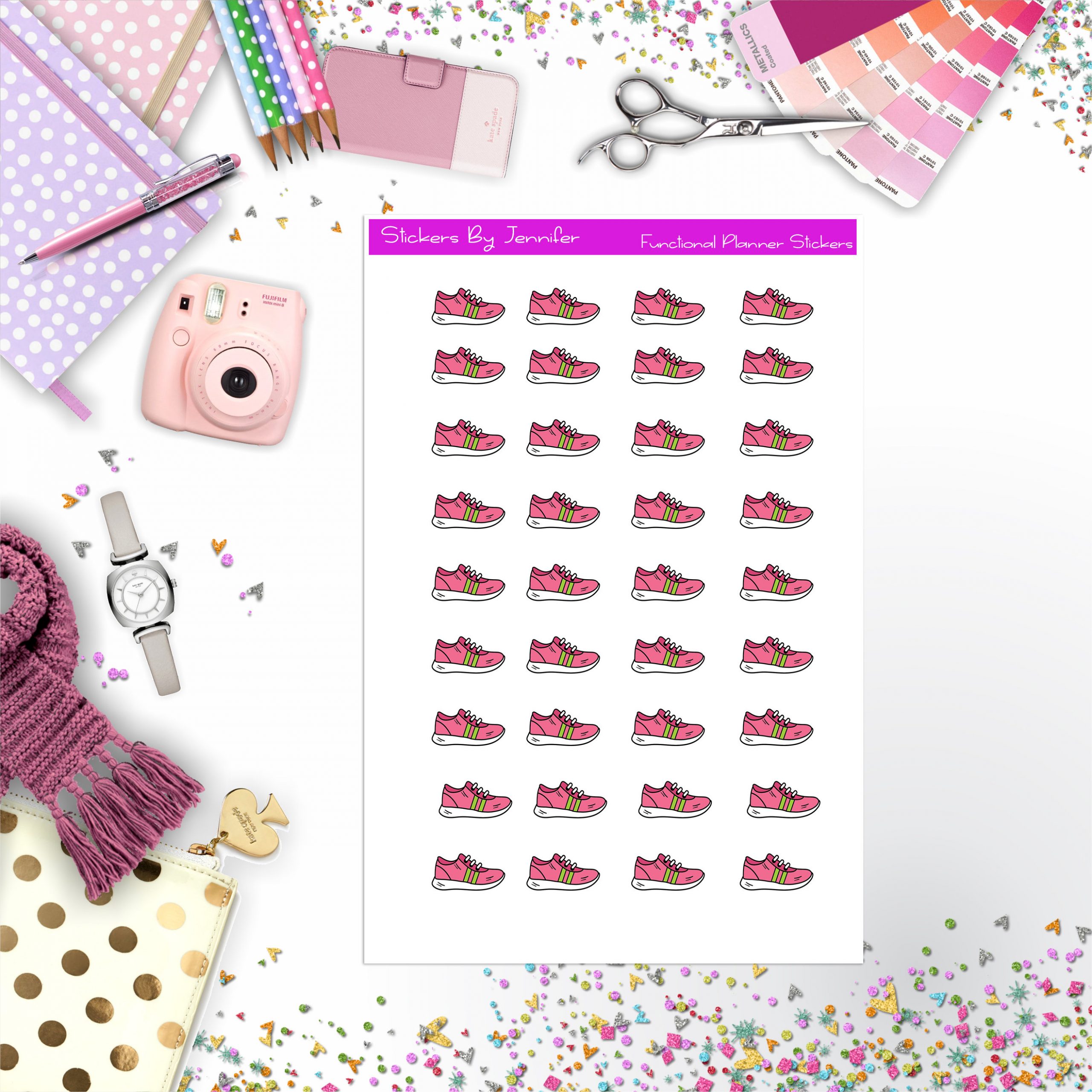 Running Shoes Stickers, Planner Stickers, Journal Stickers, Functional Planner Stickers, Stationary Stickers