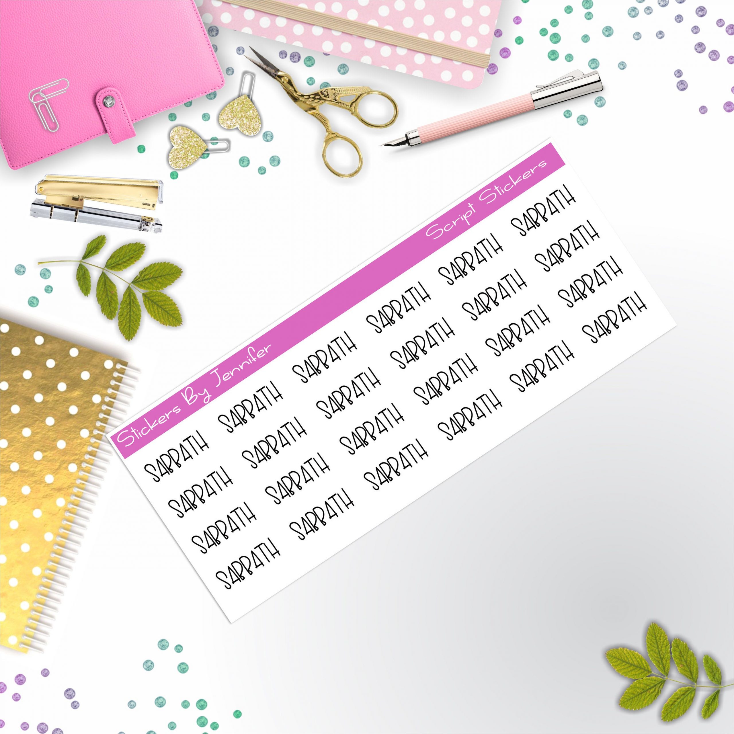 Sabbath Script Stickers, Typography Stickers, Planner Stickers, Journal Stickers, Functional Planner Stickers, Stationary Stickers