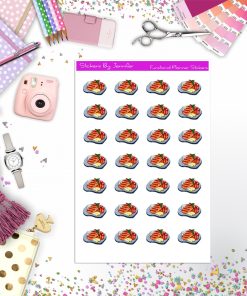 Salmon Dinner Stickers, Planner Stickers, Journal Stickers, Functional Planner Stickers, Stationary Stickers