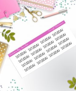 Saturday Script Stickers, Typography Stickers, Planner Stickers, Journal Stickers, Functional Planner Stickers, Stationary Stickers