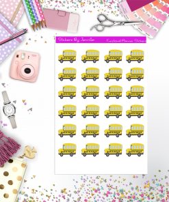 School Bus Stickers, Planner Stickers, Journal Stickers, Functional Planner Stickers, Stationary Stickers