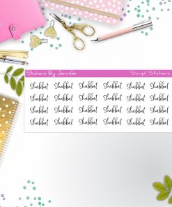 Shabbat Script Stickers, Typography Stickers, Planner Stickers, Journal Stickers, Functional Planner Stickers, Stationary Stickers