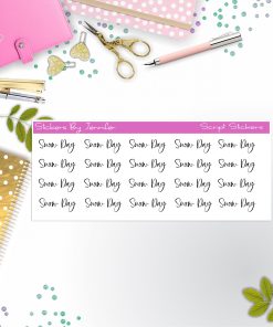 Snow Day Script Stickers, Typography Stickers, Planner Stickers, Journal Stickers, Functional Planner Stickers, Stationary Stickers