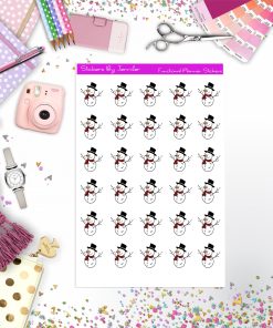 Snowman Stickers, Planner Stickers, Journal Stickers, Functional Planner Stickers, Stationary Stickers