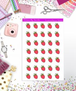 Strawberry Stickers, Planner Stickers, Journal Stickers, Functional Planner Stickers, Stationary Stickers