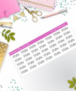 Study Script Stickers, Typography Stickers, Planner Stickers, Journal Stickers, Functional Planner Stickers, Stationary Stickers
