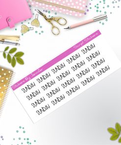 Sunday Script Stickers, Typography Stickers, Planner Stickers, Journal Stickers, Functional Planner Stickers, Stationary Stickers