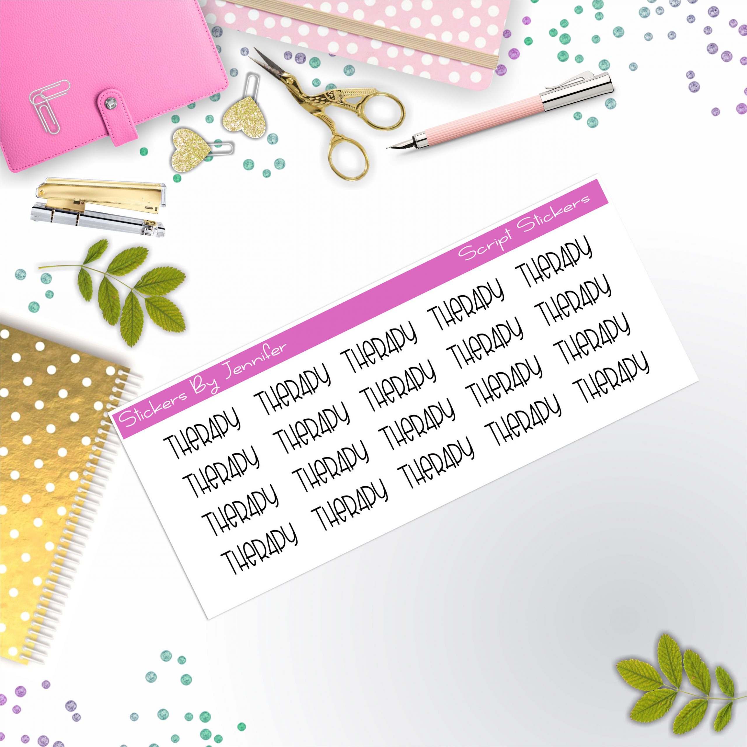 Therapy Script Stickers, Typography Stickers, Planner Stickers, Journal Stickers, Functional Planner Stickers, Stationary Stickers