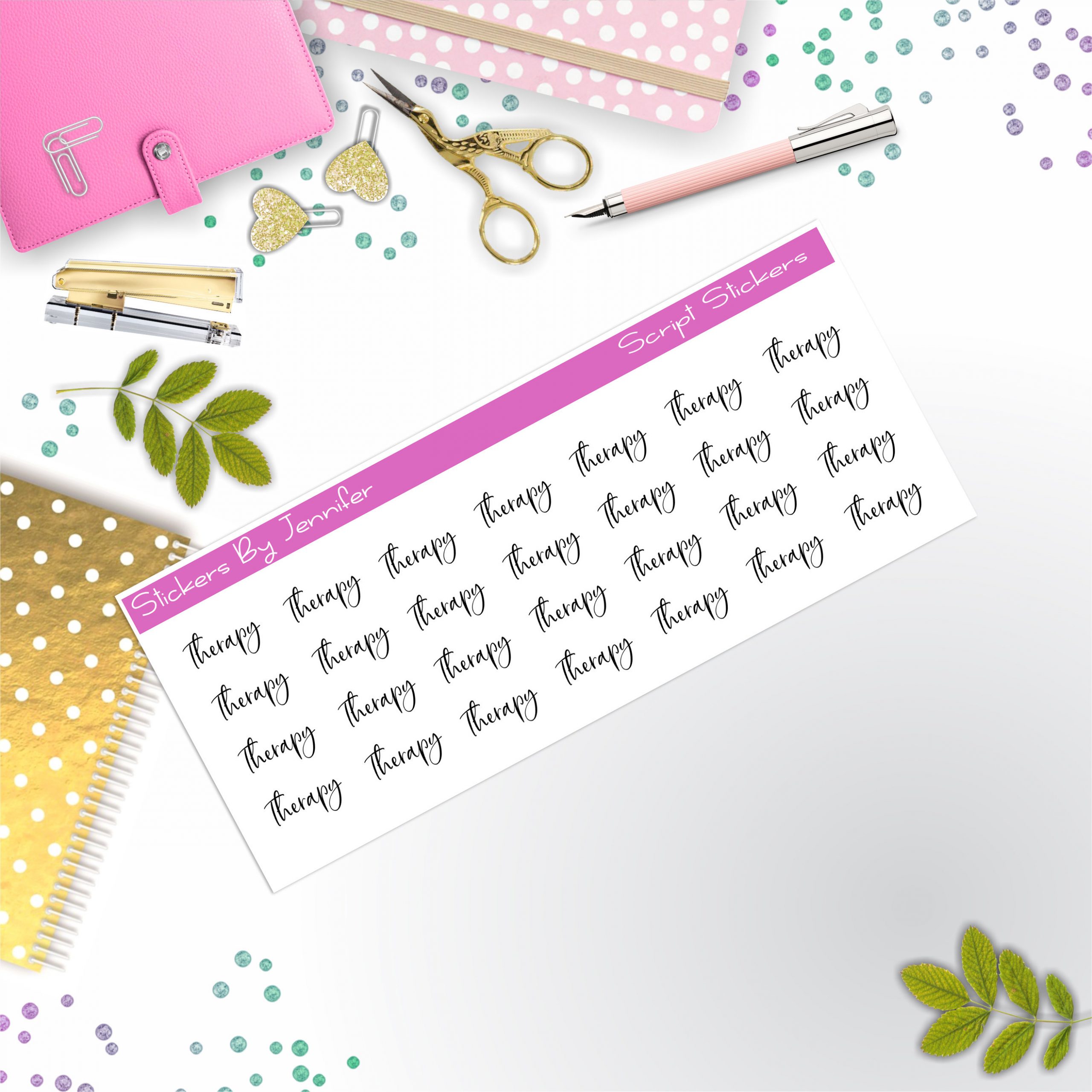 Therapy Script Stickers, Typography Stickers, Planner Stickers, Journal Stickers, Functional Planner Stickers, Stationary Stickers