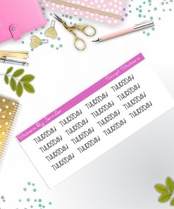 Thursday Script Stickers, Typography Stickers, Planner Stickers, Journal Stickers, Functional Planner Stickers, Stationary Stickers