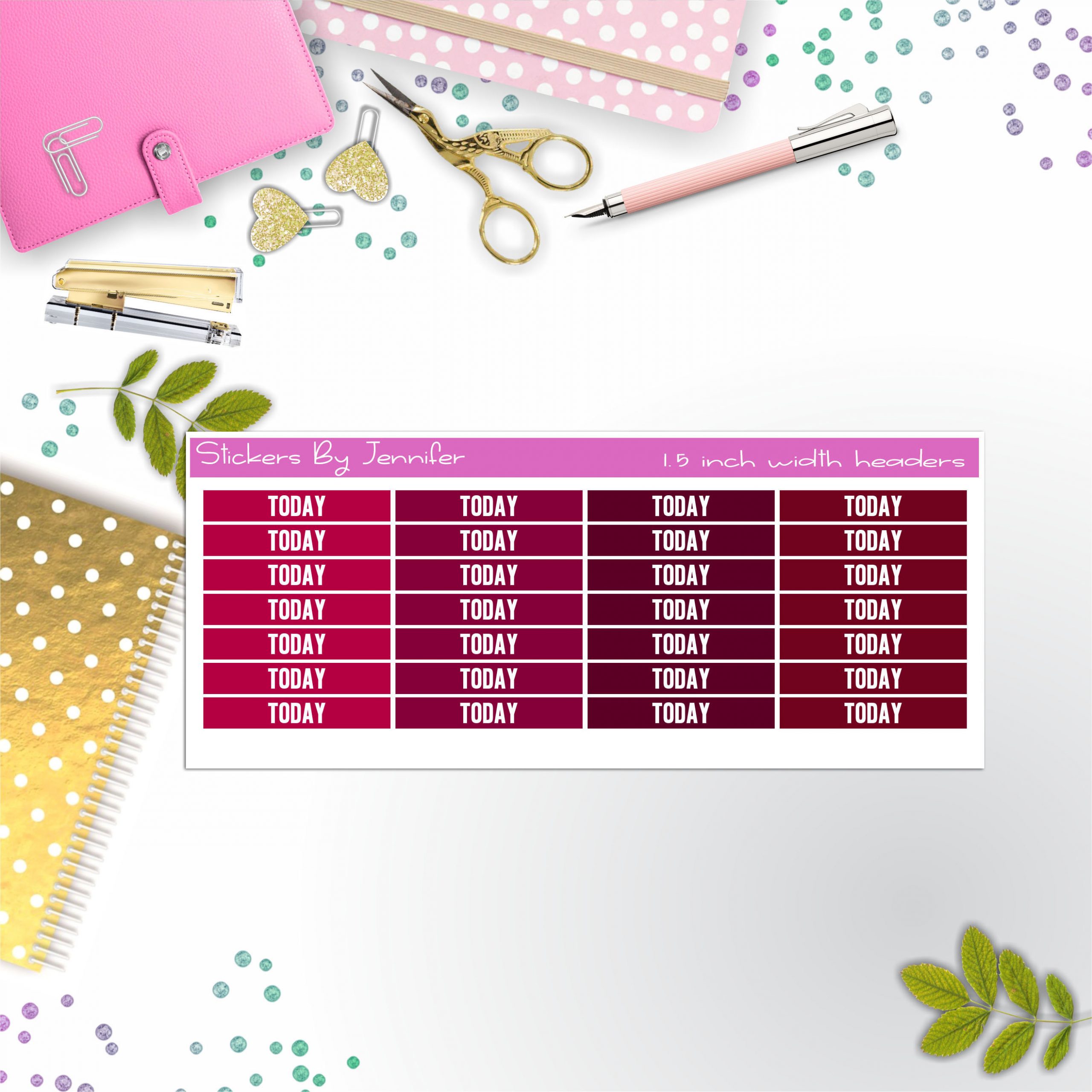 Today Planner Headers, Planner Stickers, Journal Stickers, Functional Planner Stickers, Stationary Stickers