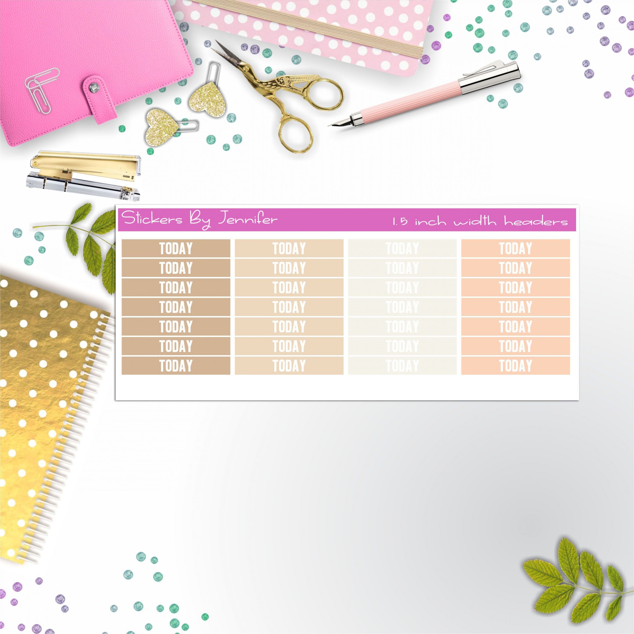 Today Planner Headers, Planner Stickers, Journal Stickers, Functional Planner Stickers, Stationary Stickers