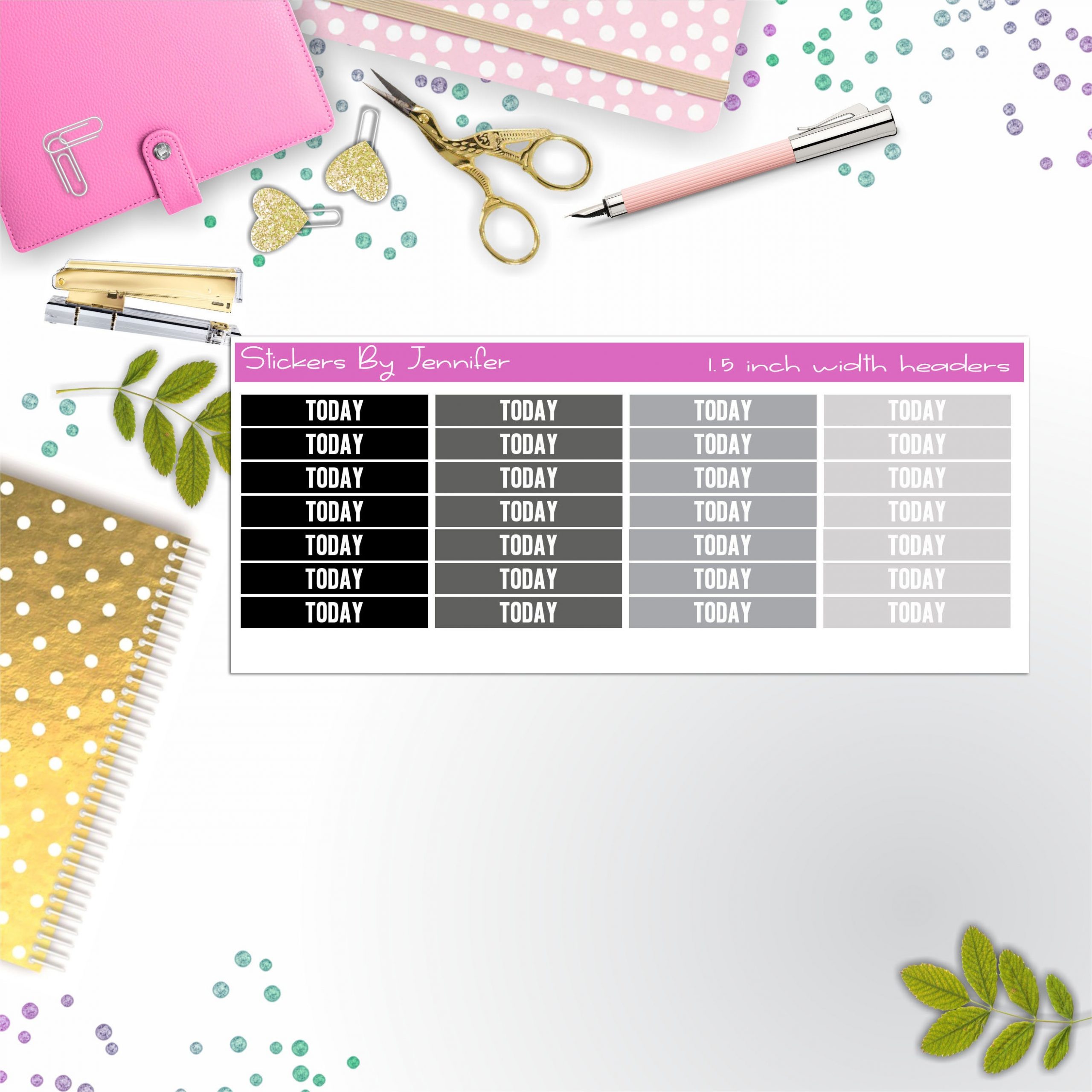 Today Planner Headers, Planner Stickers, Journal Stickers, Functional Planner Stickers, Stationary Stickers