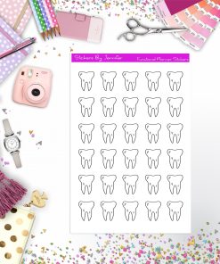 Tooth Dentist Stickers, Planner Stickers, Journal Stickers, Functional Planner Stickers, Stationary Stickers