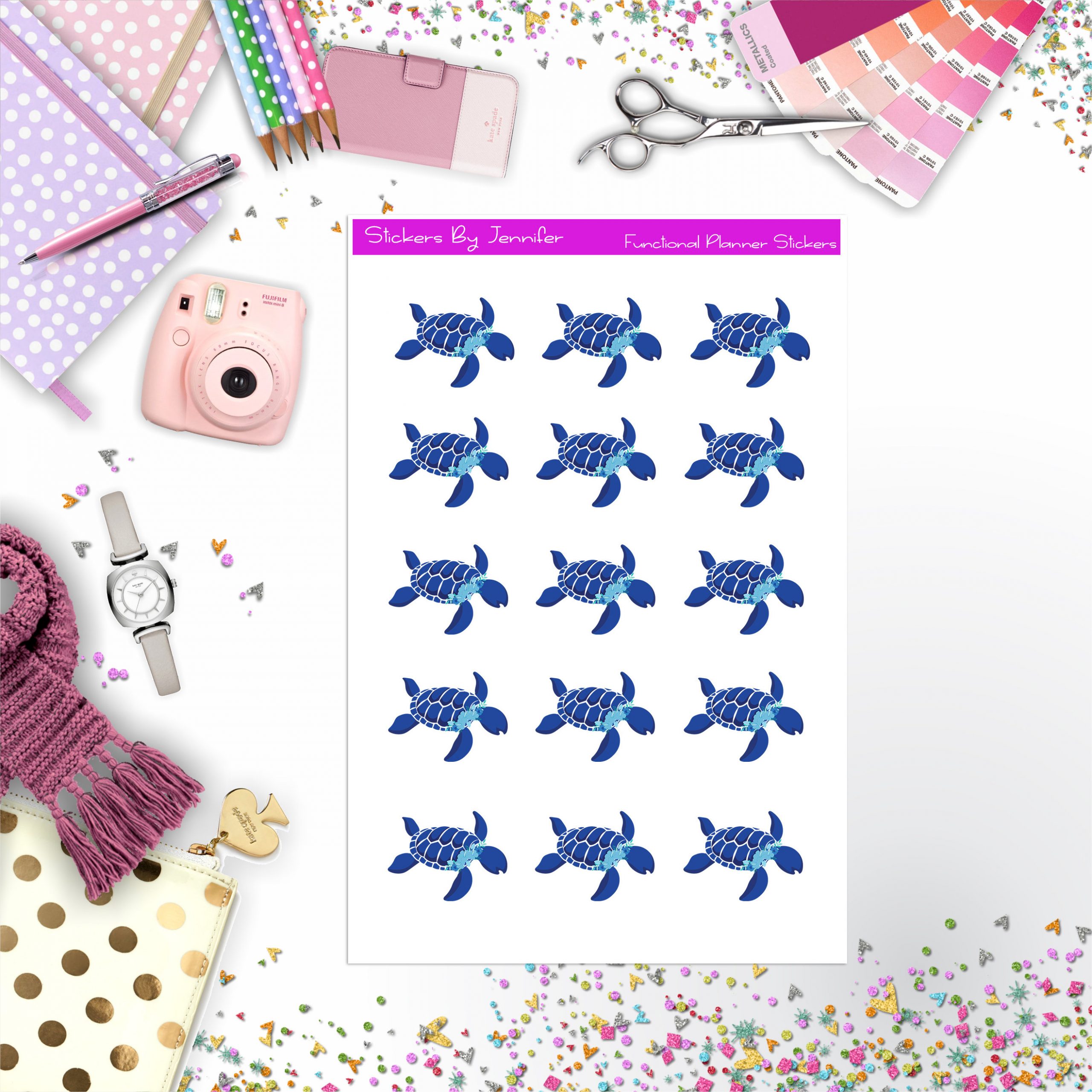 Turtle Stickers, Planner Stickers, Journal Stickers, Functional Planner Stickers, Stationary Stickers