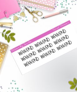 Weekend Script Stickers, Typography Stickers, Planner Stickers, Journal Stickers, Functional Planner Stickers, Stationary Stickers