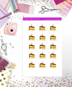 Yellow Chocolate Cake Stickers, Planner Stickers, Journal Stickers, Functional Planner Stickers, Stationary Stickers