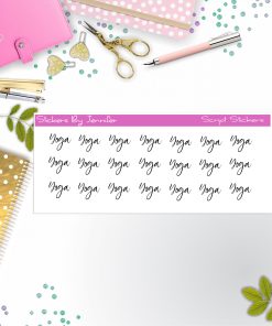 Yoga Script Stickers, Typography Stickers, Planner Stickers, Journal Stickers, Functional Planner Stickers, Stationary Stickers