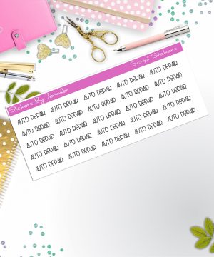 Auto Repair Script Stickers, Typography Stickers, Planner Stickers