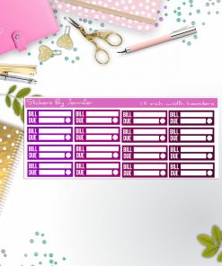 Bill Due Quarter Boxes  Planner Stickers, Journal Stickers, Functional Planner Stickers, Stationary Stickers
