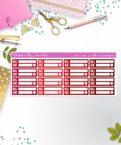 Bill Due Quarter Boxes  Planner Stickers, Journal Stickers, Functional Planner Stickers, Stationary Stickers