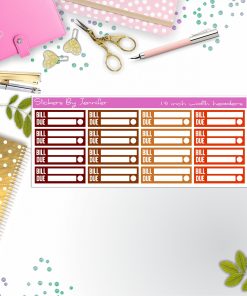 Bill Due Quarter Boxes  Planner Stickers, Journal Stickers, Functional Planner Stickers, Stationary Stickers