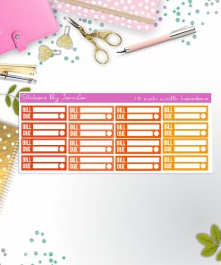 Bill Due Quarter Boxes  Planner Stickers, Journal Stickers, Functional Planner Stickers, Stationary Stickers