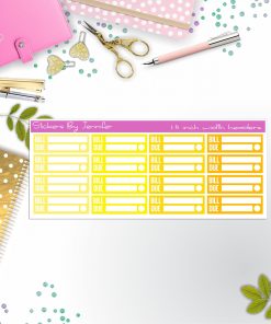 Bill Due Quarter Boxes  Planner Stickers, Journal Stickers, Functional Planner Stickers, Stationary Stickers