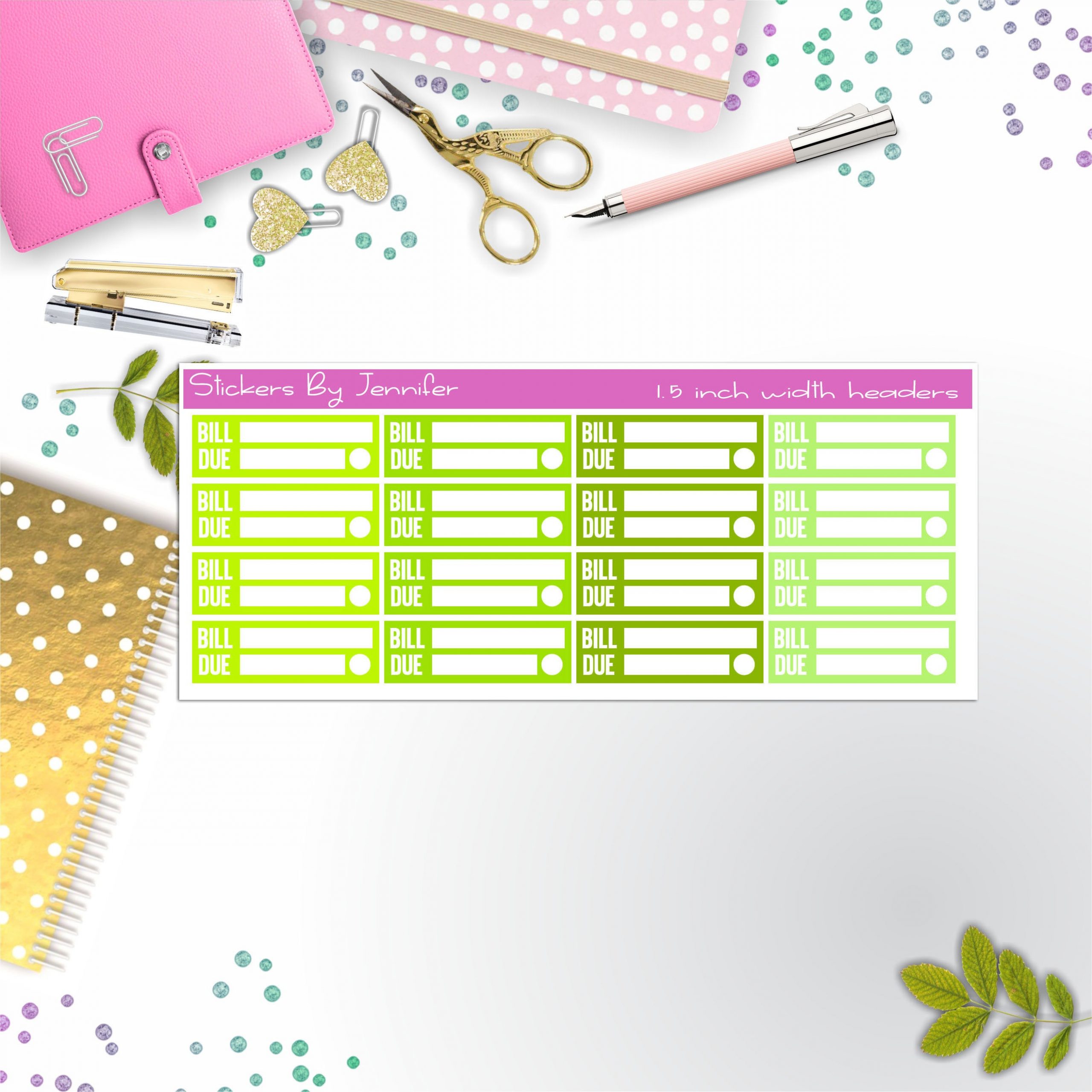 Bill Due Quarter Boxes Planner Stickers, Journal Stickers, Functional Planner Stickers, Stationary Stickers