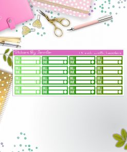 Bill Due Quarter Boxes  Planner Stickers, Journal Stickers, Functional Planner Stickers, Stationary Stickers