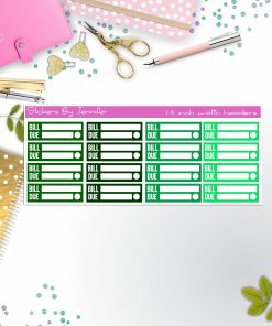 Bill Due Quarter Boxes  Planner Stickers, Journal Stickers, Functional Planner Stickers, Stationary Stickers