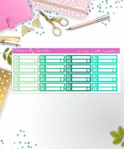 Bill Due Quarter Boxes  Planner Stickers, Journal Stickers, Functional Planner Stickers, Stationary Stickers