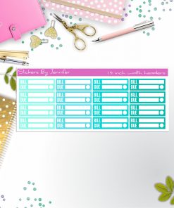 Bill Due Quarter Boxes  Planner Stickers, Journal Stickers, Functional Planner Stickers, Stationary Stickers