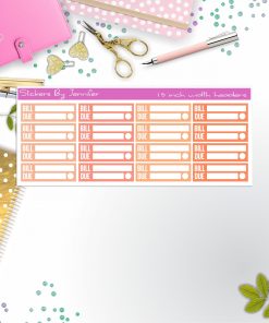 Bill Due Quarter Boxes  Planner Stickers, Journal Stickers, Functional Planner Stickers, Stationary Stickers