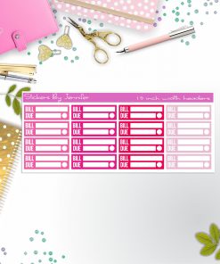 Bill Due Quarter Boxes  Planner Stickers, Journal Stickers, Functional Planner Stickers, Stationary Stickers