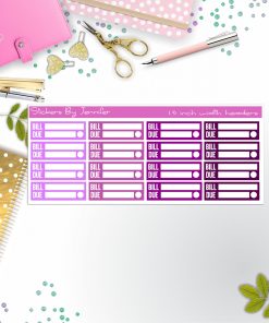 Bill Due Quarter Boxes  Planner Stickers, Journal Stickers, Functional Planner Stickers, Stationary Stickers