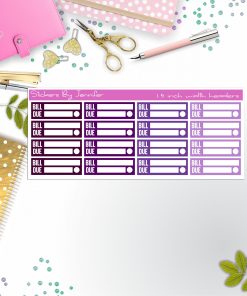 Bill Due Quarter Boxes  Planner Stickers, Journal Stickers, Functional Planner Stickers, Stationary Stickers