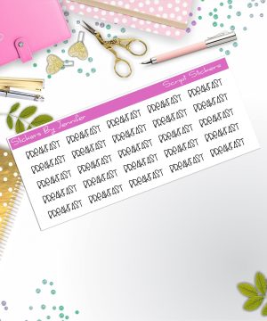 Breakfast Script Stickers, Typography Stickers, Planner Stickers