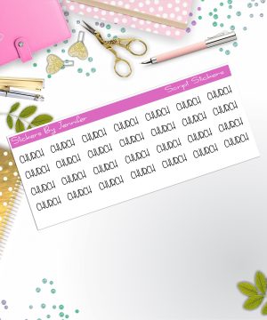 Church Script Stickers, Typography Stickers, Planner Stickers