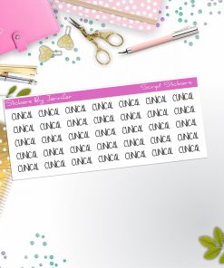 Clinical Script Stickers, Typography Stickers, Planner Stickers