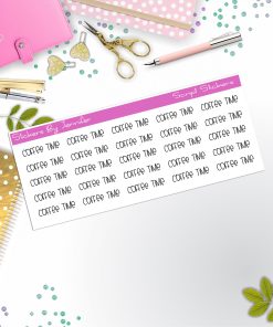 Coffee Time Script Stickers, Typography Stickers, Planner Stickers