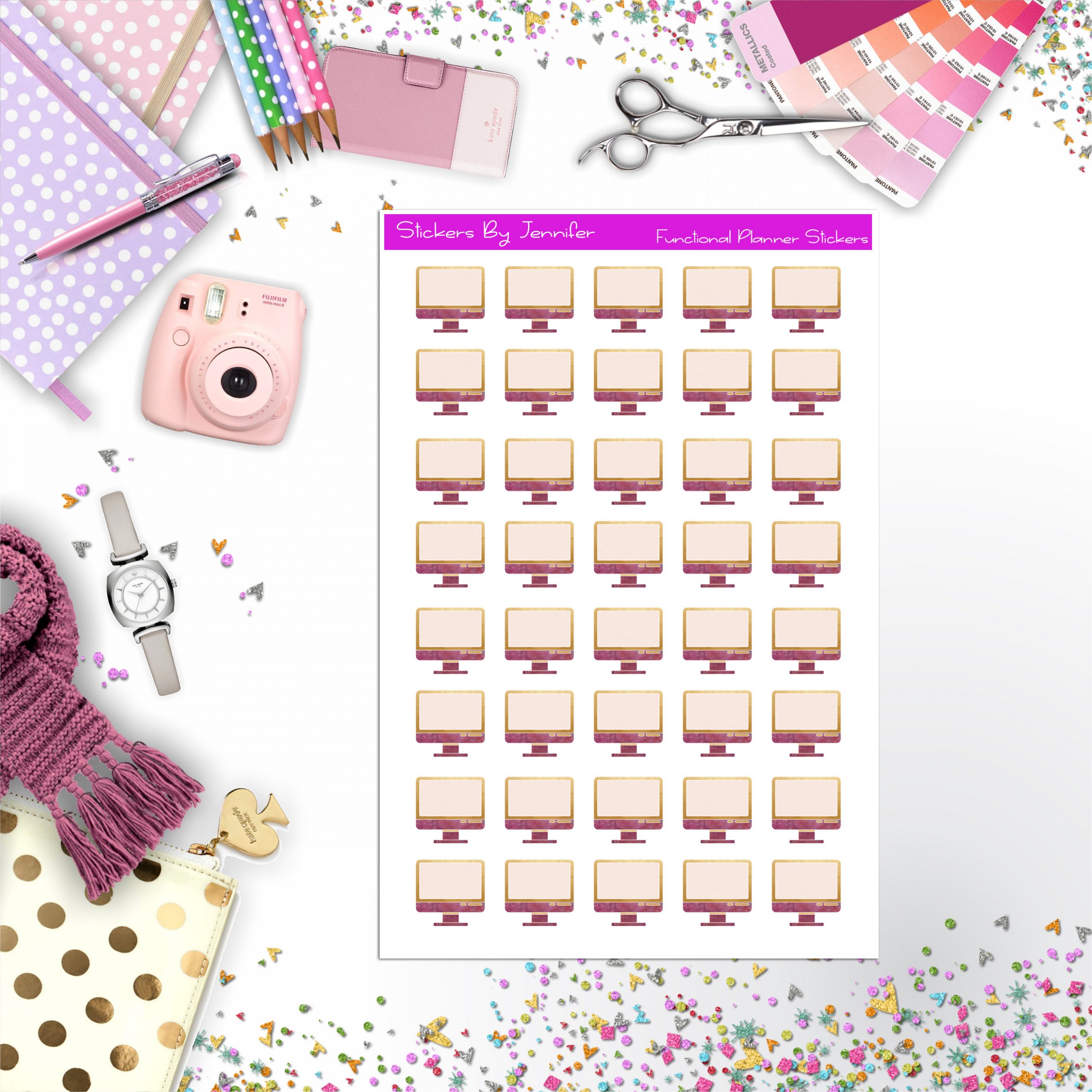 Computer Monitor Planner Stickers