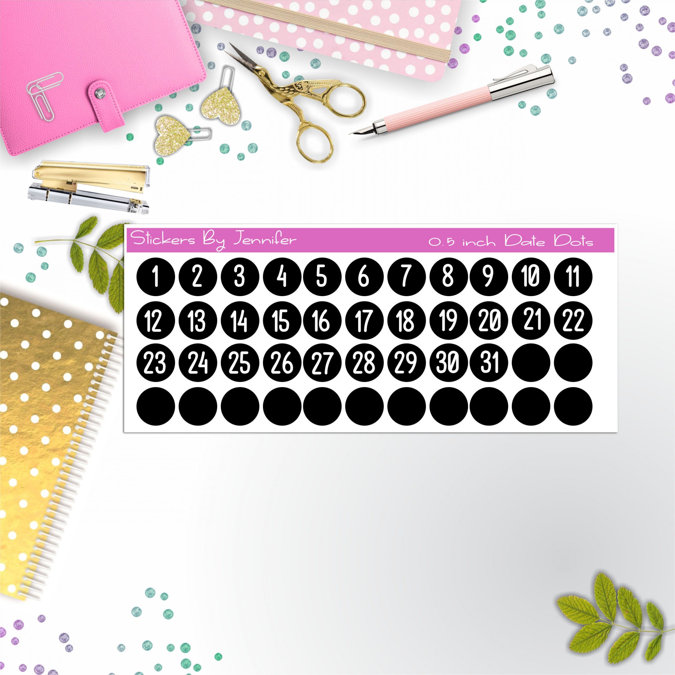 Date Covers, Date Dots, Number Stickers P-100, Planner Stickers, Journal Stickers, Functional Planner Stickers, Stationary Stickers