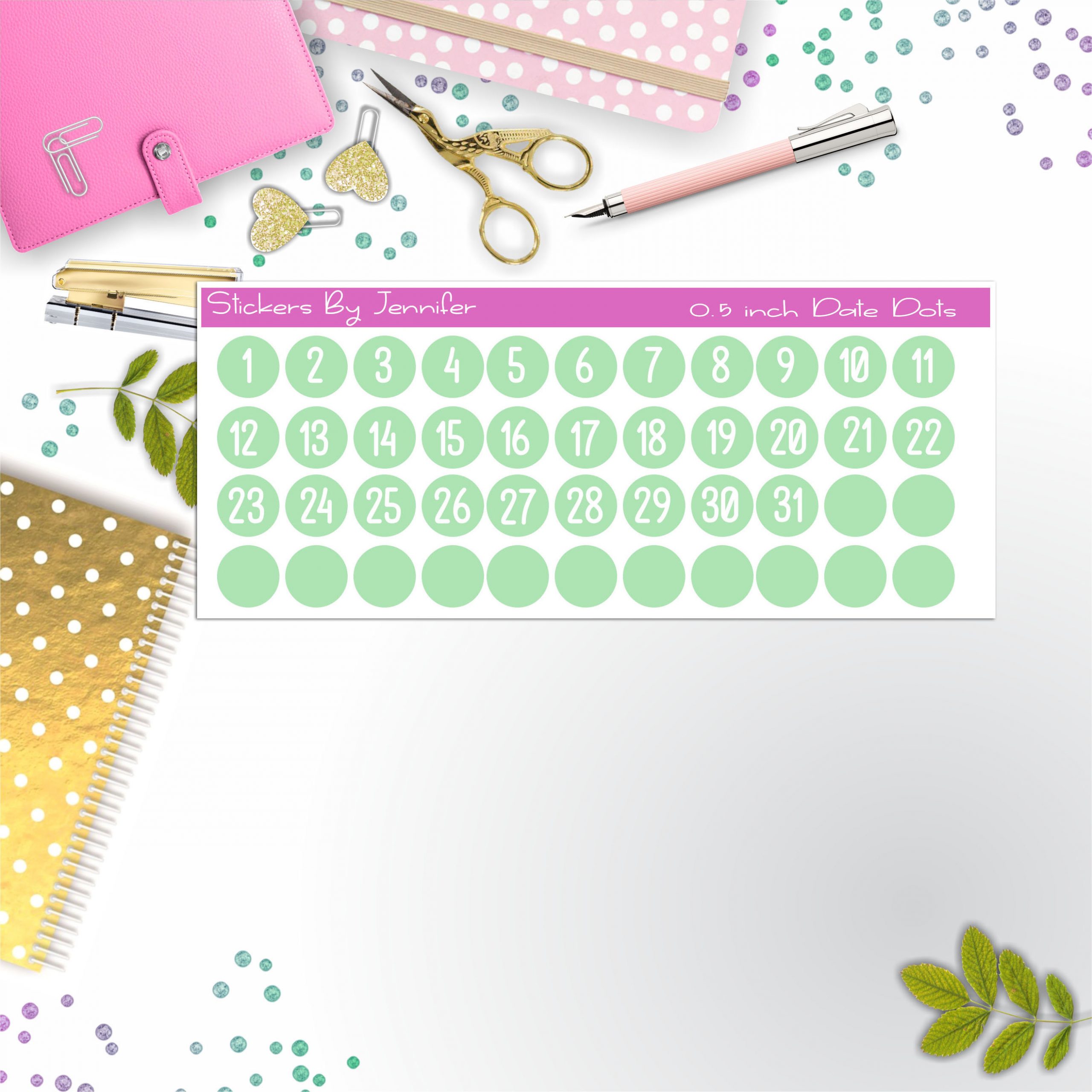 Date Covers, Date Dots Number Stickers P-28, Planner Stickers, Journal Stickers, Functional Planner Stickers, Stationary Stickers
