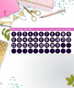 Date Covers, Date Dots P-6, Planner Stickers, Journal Stickers, Functional Planner Stickers, Stationary Stickers