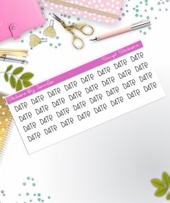 Date Script Stickers, Typography Stickers, Planner Stickers
