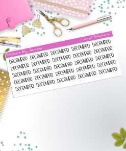 December Script Stickers, Typography Stickers, Planner Stickers